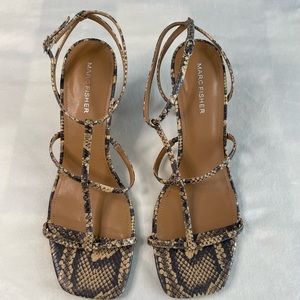 Marc Fisher Snake Print kitten Heels